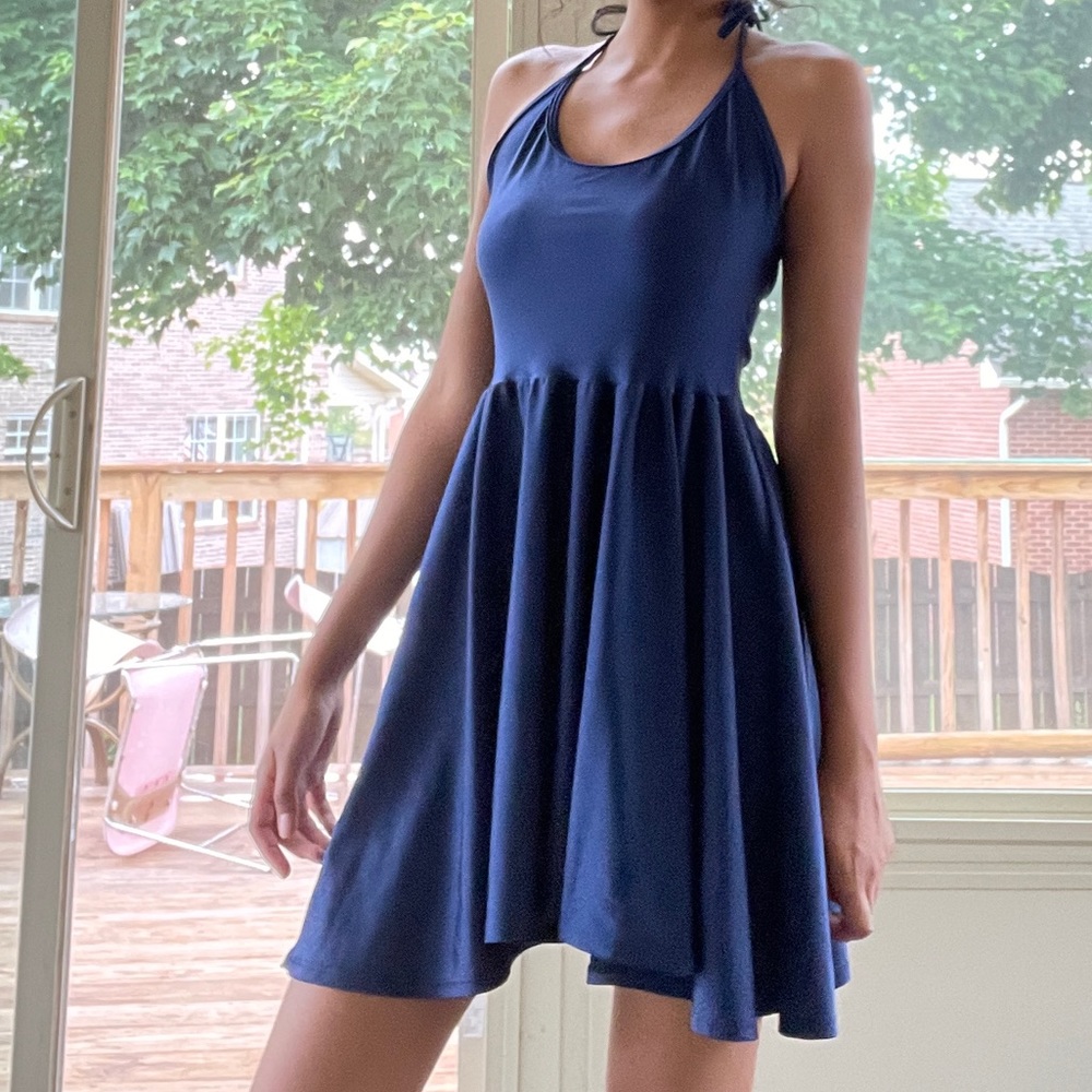 American Apparel blue skater dress